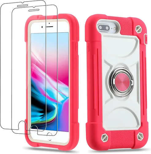 Miniatura 98 de Funda para iPhone Se3/iPhone Se2, iPhone 6/6S, iPhone 7/iPhone 8 de 4.7 pulgadas con soporte de anillo, con 2 protectores de pantalla resistentes