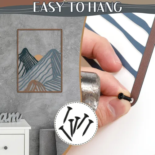 Miniatura 3 de Peryiter 3 piezas de arte de pared de metal, decoración de paisaje de montaña, decoración para colgar en la pared para sala de estar, abstracto