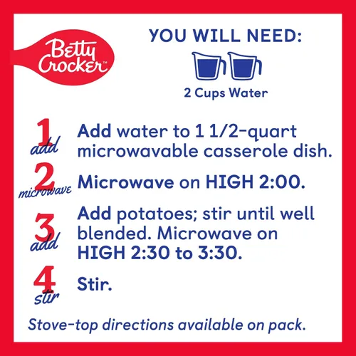 Miniatura 7 de Betty Crocker Puré de papas con mantequilla cremosa, hecho con papas reales, 4 onzas (paquete de 8)