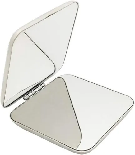 Espejo portátil plegable de acero inoxidable inastillable, ultra delgado, para uso personal, viajes, señalización de emergencia (cuadrado: 2.2 x 2.2