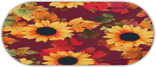 Miniatura 3 de cfpolar Fall Maples Sunflower Bathroom Rugs Non-Slip Bath Rug Microfiber Bath Mat Absorbent Kitchen Mats and Rugs Machine Washable Oval Plush Floor