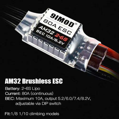 Miniatura 3 de AM32 80A RC Motor sin escobillas ESC Combo 3542-1850KV Motor sin escobillas y ESC con conector USB sin sensor RC ESC Kit de motor para 1/8 1/10