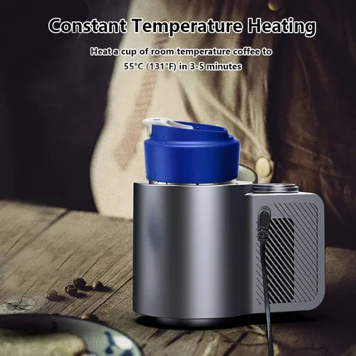 Miniatura 2 de Riloer Taza portátil inteligente 2 en 1 para automóvil, con calefacción y refrigeración, para café, bebidas, leche, cerveza, refrigerador, pantalla