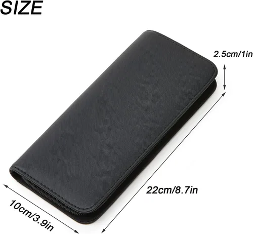 Miniatura 4 de LAKE OF FIRE Estuche para tijeras con una funda de cuero y cremalleras para un almacenamiento seguro y protección mejorada (negro + gris)