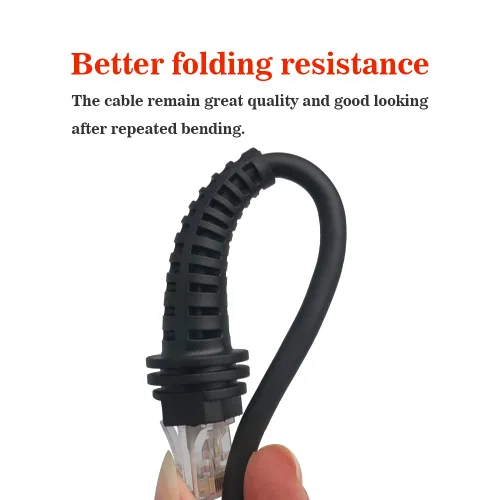 Miniatura 3 de VOTTAN Cable serie para escáner de código de barras (señales +/-5V) en espiral RS232 DB9 Cable hembra compatible con Honeywell 1900 Series 1952G-HD