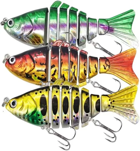 Señuelos de pesca, cebos antideslizantes duraderos en agua dulce y salada, cebo de natación realista, trucha lubina fácil de atrapar, regalos de