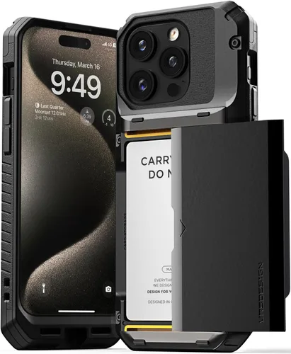 Miniatura 35 de VRS DESIGN Damda Glide Pro - Funda para iPhone 13 Pro, resistente funda semiautomática [4 tarjetas] con soporte para ranura para tarjetas compatible