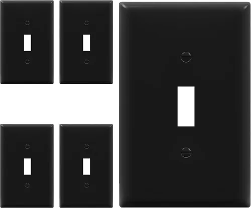 ENERLITES Placa de pared para interruptor de luz de palanca de tamaño mediano, Midway 1-Gang 4.88" x 3.11", policarbonato termoplástico irrompible,
