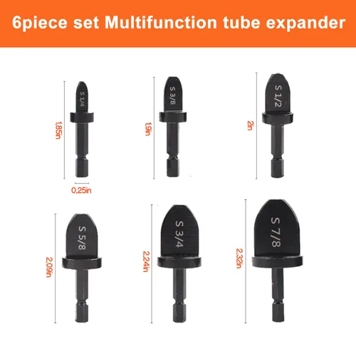 Miniatura 2 de Juego de expansores de tubo de cobre para HVAC, 6 Uds., juego de brocas de estampación de tubos de cobre, kit de brocas, kit de exacerbación