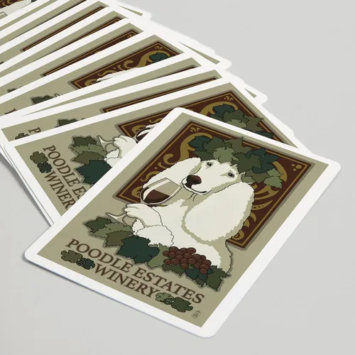 Miniatura 5 de Lantern Press Caniche, anuncio retro de bodega (52 cartas de juego, baraja de cartas de tamaño póquer con comodines)