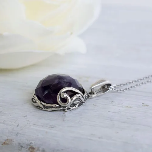 Miniatura 25 de Collares de plata de ley 925 con piedras preciosas para mujer, piedra natal, collares con colgante de plata, collar de plata de declaración de plata