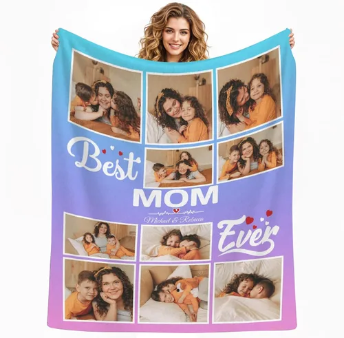 Miniatura 12 de HUGLAZY Mantas personalizadas con fotos, manta personalizada para la familia, sube tu foto de Halloween, manta personalizada para adultos