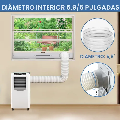 Miniatura 8 de Kit de ventilación portátil de ventana de CA, kit de ventana deslizante vertical/horizontal ajustable para unidad de CA, sello de ventana de CA