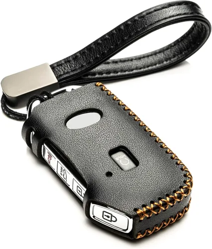 Vitodeco Funda de cuero para llavero inteligente compatible con KIA 2019-2021, Negro