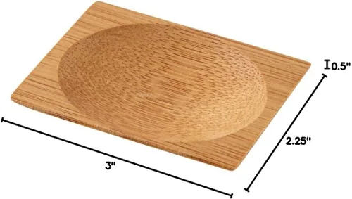 Miniatura 13 de Restaurantware -Vajilla de bambú desechable de 3 pulgadas, 100 platos rectangulares de bambú - Sangría redonda de primera calidad, platos de bambú
