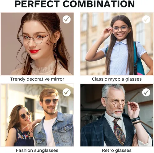Miniatura 6 de 1 par de lentes de repuesto para lentes universales de repuesto para lentes negros, brazos, piernas, kit de reparación de cristales delgados
