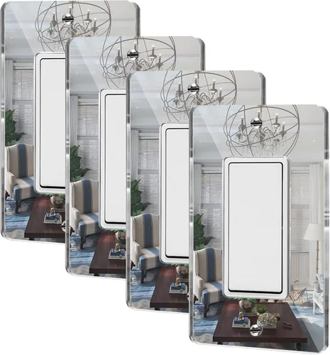 Miniatura 17 de 10 placas para interruptor de luz de espejo, salida de doble orificio de 4.72 x 2.91 pulgadas, cubierta de luz de interruptor, placas de pared