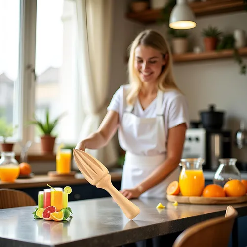 Miniatura 2 de Escariador de cítricos de madera, exprimidor de limón cítrico a mano, exprimidor de frutas portátil, herramienta de jugo de cocina, escariador