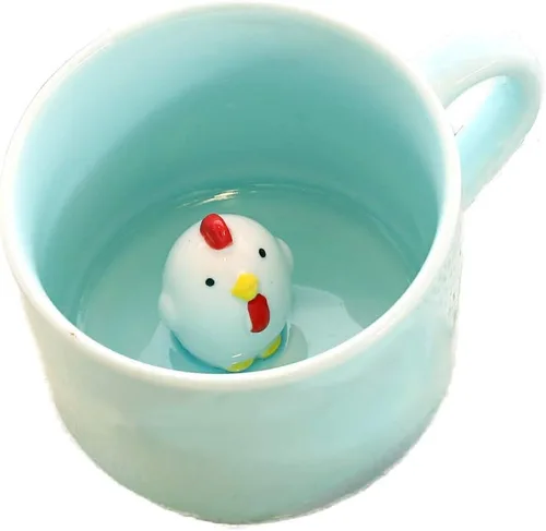 Miniatura 9 de Taza de café ZaH, 10 onzas, diseño con animal 3D en el fondo, Estándar, Duck