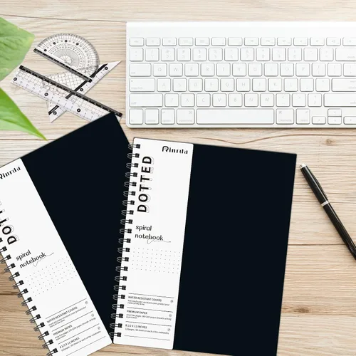Miniatura 7 de Cuaderno de puntos en espiral de 8.5" x 11" - Paquete de 4 cuadernos de cuadrícula punteada de tapa dura, cuaderno de 120 páginas con papel punteado