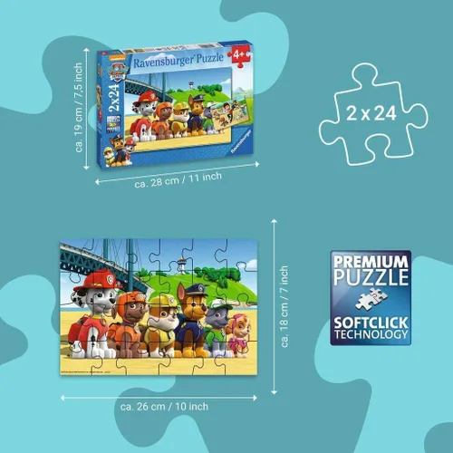 Miniatura 5 de Ravensburger Paw Patrol - Rompecabezas (2 x 24 piezas)