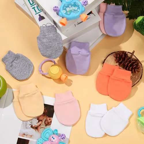 Miniatura 4 de 12 pares de guantes para bebé recién nacido, guantes antiarañazos para niños y niñas de 0 a 6 meses