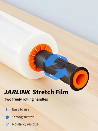 Miniatura 5 de JARLINK Paquete de 2 Películas Elásticas, 15" x 1000 pies Envoltura Retráctil para Envolver Paletas, Resistencia Industrial Elástica hasta 650%