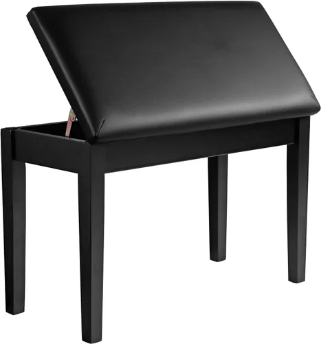 Miniatura 11 de SONGMICS Taburete ajustable de madera para piano con almacenamiento de partituras negro ULPB57H