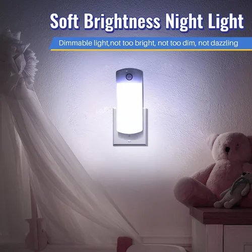 Miniatura 6 de Paquete de 2 luces LED de fallo de alimentación, 4 en 1 linternas recargables enchufables con detección de movimiento, luces LED de emergencia