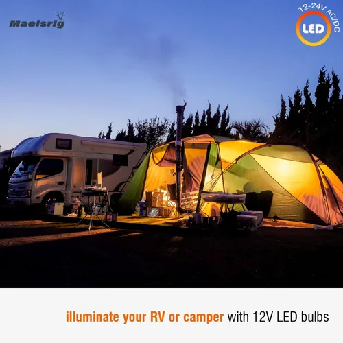 Miniatura 7 de Maelsrlg Bombilla LED de 12 V, 6 W (equivalente a 50 W), blanco cálido 3000 K, 12 V-24 V CA/CC, 600 lúmenes, no regulable, bombillas LED A19 de 12 V