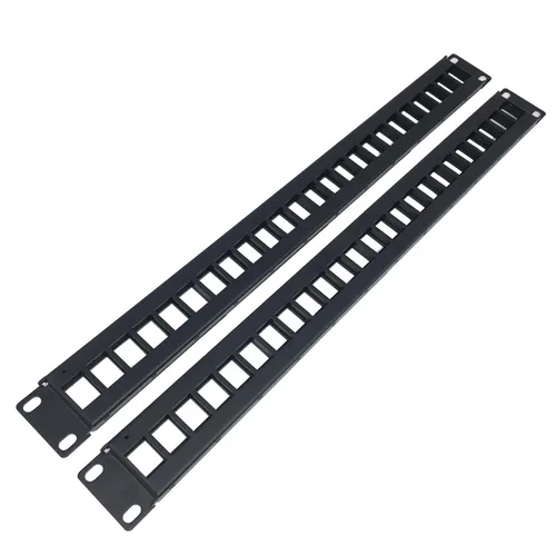 Miniatura 2 de Paquete de 2 paneles de conexión 1U de 24 puertos Keystone en blanco, carcasa de montaje en rack de 1U de 19 pulgadas para conectores Keystone (2)