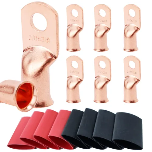 Miniatura 34 de TKDMR - Kit de 264 piezas de extremos de cable de batería, 132 piezas de terminales de anillo de lengüetas de cable de cobre resistentes AWG 8 6 4 2