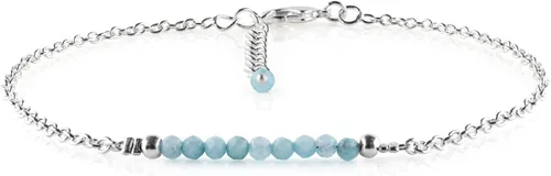Miniatura 52 de YANARA Pulsera de tobillo para mujer, piedra de nacimiento natural, cuentas de piedras preciosas, tobillera delicada hecha a mano de 9 pulgadas +