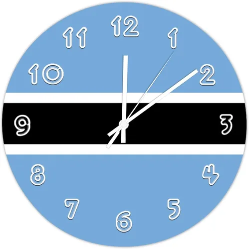 Miniatura 8 de Reloj de pared redondo de Etiopía con bandera de Etiopía, silencioso, sin tictac, relojes de pared para cocina, dormitorio, oficina, decoración