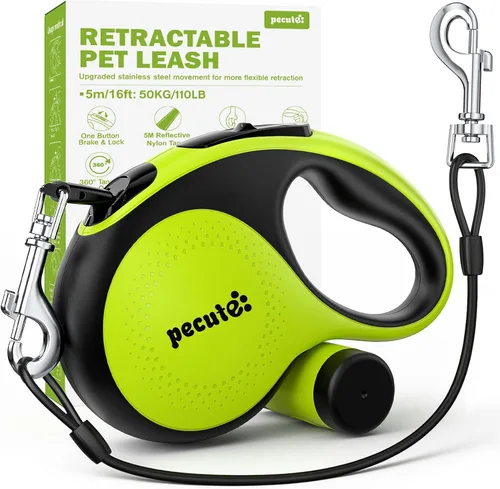 Miniatura 9 de Pecute - Correa retráctil para perro con cable a prueba de mordiscos - 18,2 pies de correa retráctil resistente para mascotas con dispensador