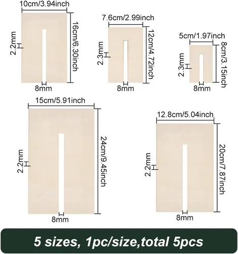 Miniatura 2 de BENECREAT 5 plantillas para hacer lazos, tableros de madera para coser manualidades, herramienta de costura para hacer cintas, cabello y regalos