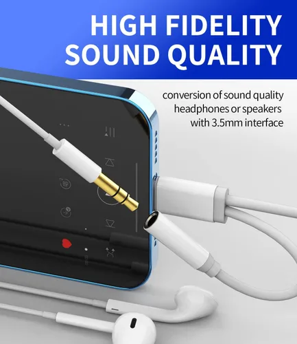 Miniatura 7 de Zoyuzan Adaptador AUX para iPhone, paquete de 2, Lightning a auxiliar de 0.138 in, audio certificado, doble funcionalidad, pequeño y portátil