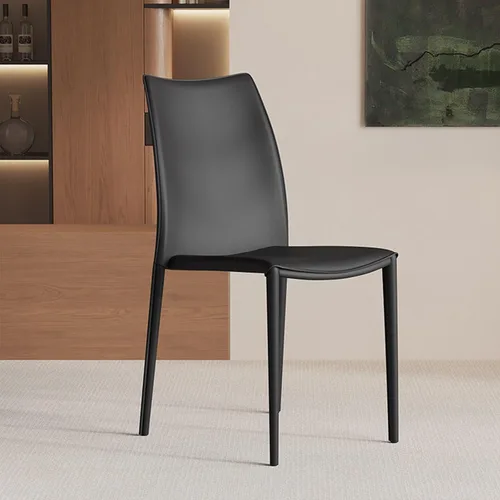 Sillas de comedor de cocina, sillas de comedor apilables, silla de comedor tapizada de piel sintética, silla de hospitalidad con respaldo alto para