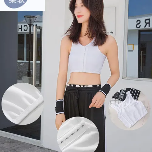 Miniatura 2 de Chaleco trans de pecho para mujer transgénero FTM con gancho elástico, camiseta sin mangas, efecto aplanado, brasier de compresión