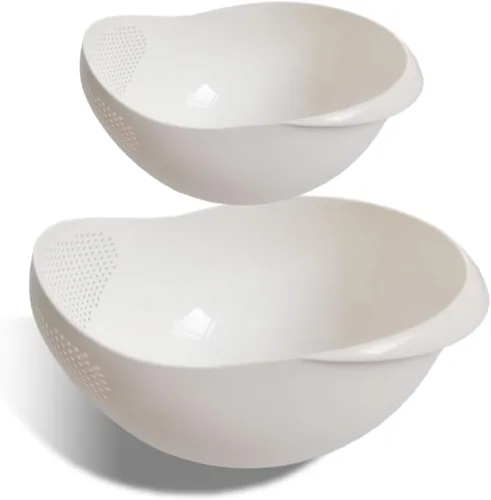Miniatura 12 de Colador de arroz 2 en 1, cesta de filtro de limpieza de verduras y frutas, 2 piezas resistentes y fáciles de usar accesorios de herramientas de Azul