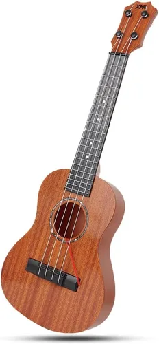 Raimy Guitarra de ukelele para niños, guitarra de 4 cuerdas de 21 pulgadas, instrumentos musicales para niños, juguetes educativos con púas para