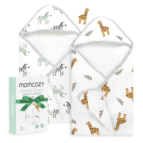 Miniatura 12 de Momcozy Toalla de bebé con capucha, ultra suave y absorbente, juego de toallas de baño grandes para mayor comodidad y suavidad en la piel del bebé