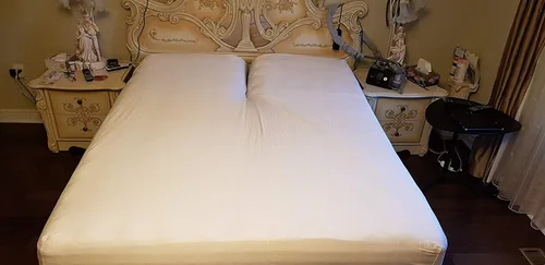 Miniatura 2 de Xtream Fabric Juego de sábanas Flex de cabeza dividida tamaño Queen, base de cama ajustable, sábanas de 100 % algodón a rayas color gris oscuro, 15
