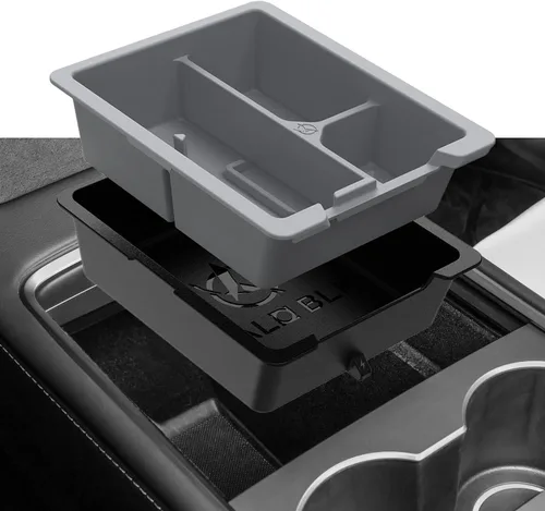Miniatura 10 de HALOBLK Paquete de 2 Cajas Organizadoras de Almacenamiento Impermeables Modelo Y para Debajo del Asiento, Bandeja Oculta Mejorada 2 en 1 para Tesla