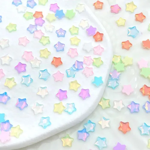 Miniatura 4 de 50 piezas de encantos de uñas con estrellas y gemas, diamantes de imitación de estrellas para uñas, encantos de uñas con estrellas, encantos