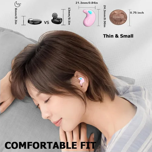 Miniatura 3 de Xmenha Auriculares invisibles inalámbricos ocultos para dormir de lado, auriculares invisibles para dormir y dormir, pequeños mini auriculares