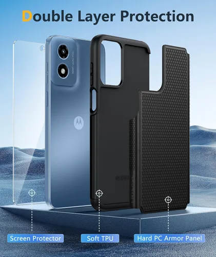 Miniatura 3 de FNTCASE Funda para Motorola Moto G-Play-2024: Funda Protectora de Doble Capa de Servicio Pesado para Teléfono Celular a Prueba de Golpes Resistente