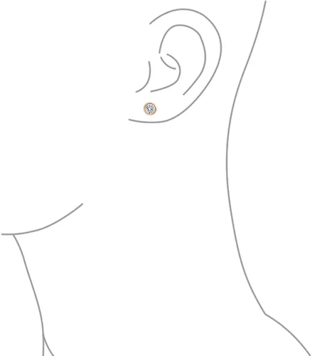 Miniatura 3 de Minimalist .75CT Tiny Round Bezel Solitaire AAA CZ Stud Earrings For Women .925 Sterling Silver Birth Month Colors 6MM