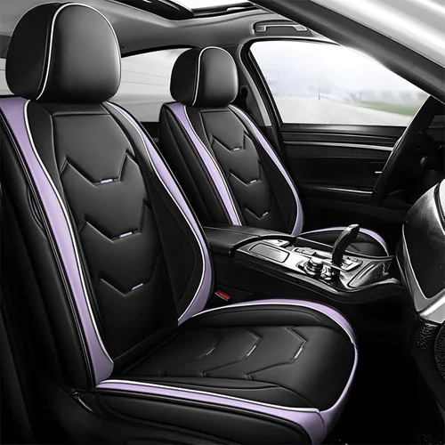 Miniatura 15 de otoez Juego completo de fundas universales de cuero para asiento de automóvil, 5 asientos, compatible con la mayoría de Honda, Toyota, Chevy Ford