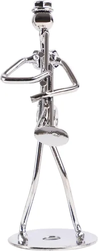 Miniatura 14 de Pequeña escultura de hierro, músico de metal, decoración de figuras de arte, regalo de estatua de hombre musical, exhibición para escritorio